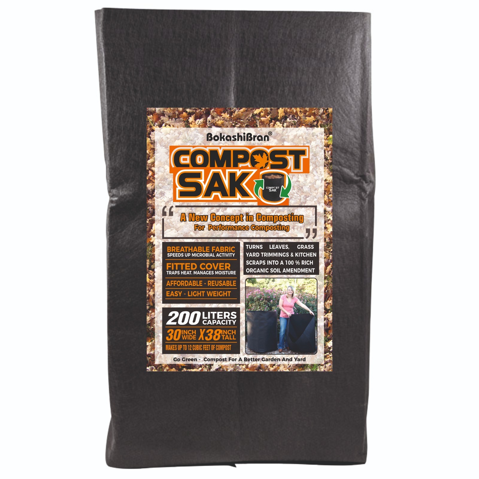 Compost Sak Fabric Colour Black